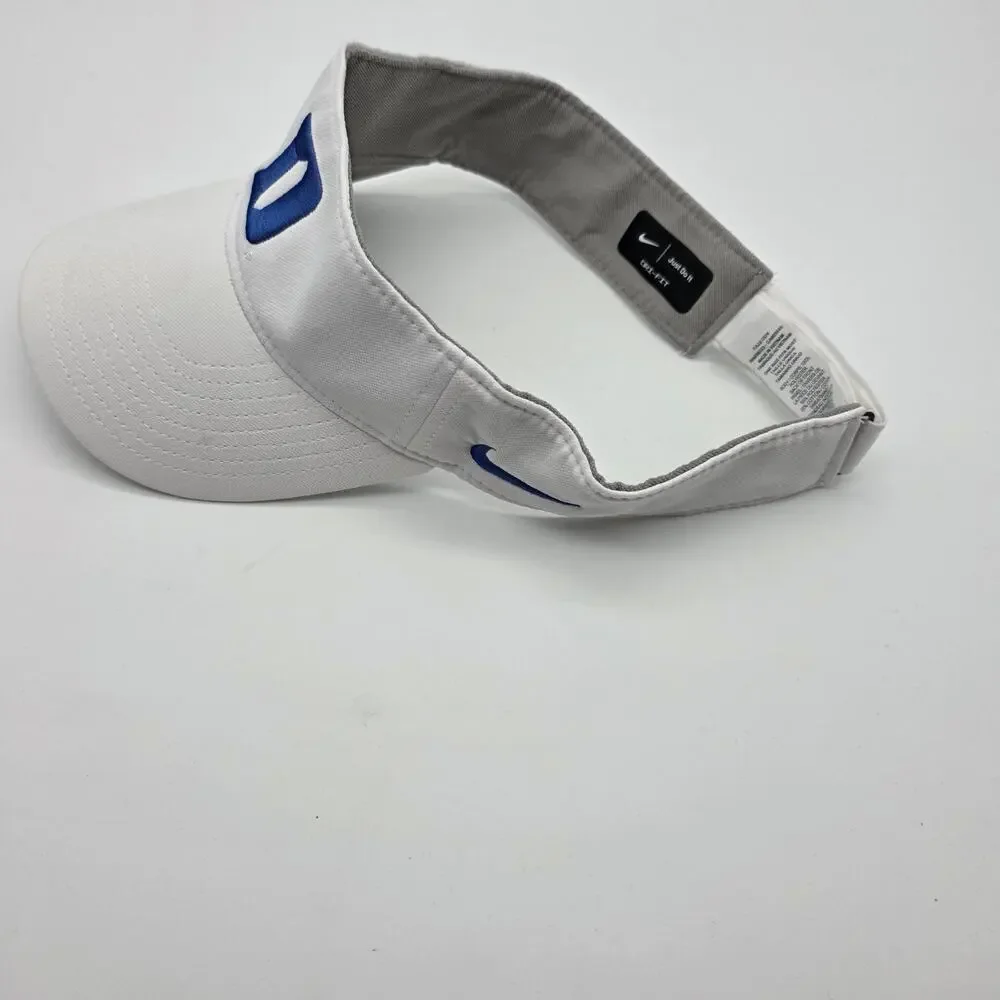 Nike Duke Blue Devils Dri-FIT White Golf Visor Adjustable NCAA One Size